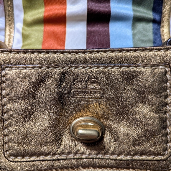 Rare Vintage Coach Mini Bag Metallic Gold Like New - Picture 6 of 7